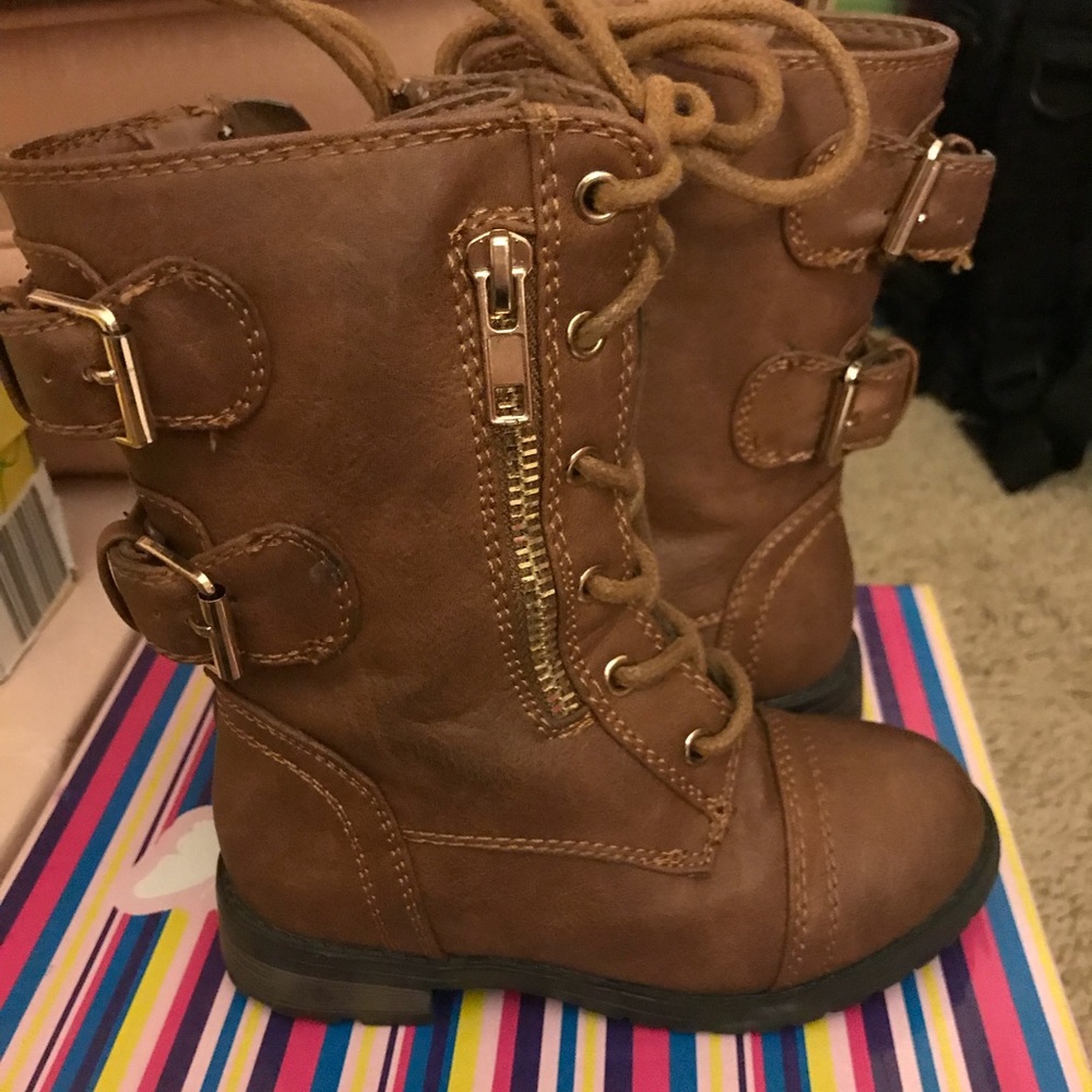 Brown lace up boots